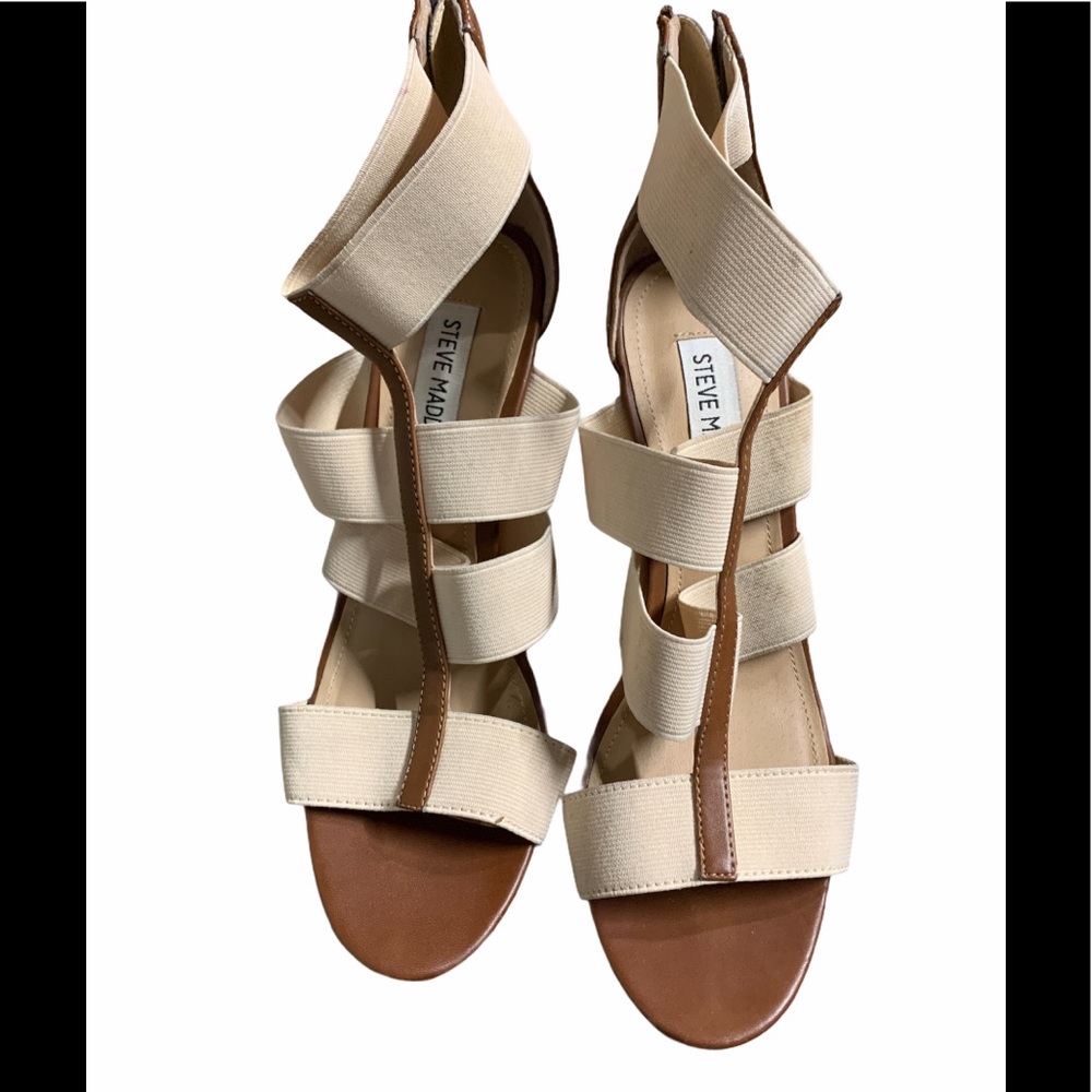 Steve Madden Selina Ivory Fabric Wedges size 7.5